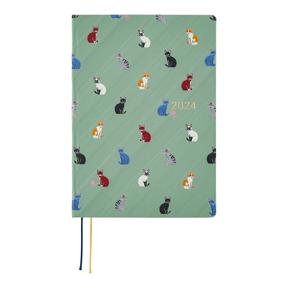 2024 Hobonichi Techo HON A5 English Hardcover Planner Book - Bow & Tie:  Cats & Me