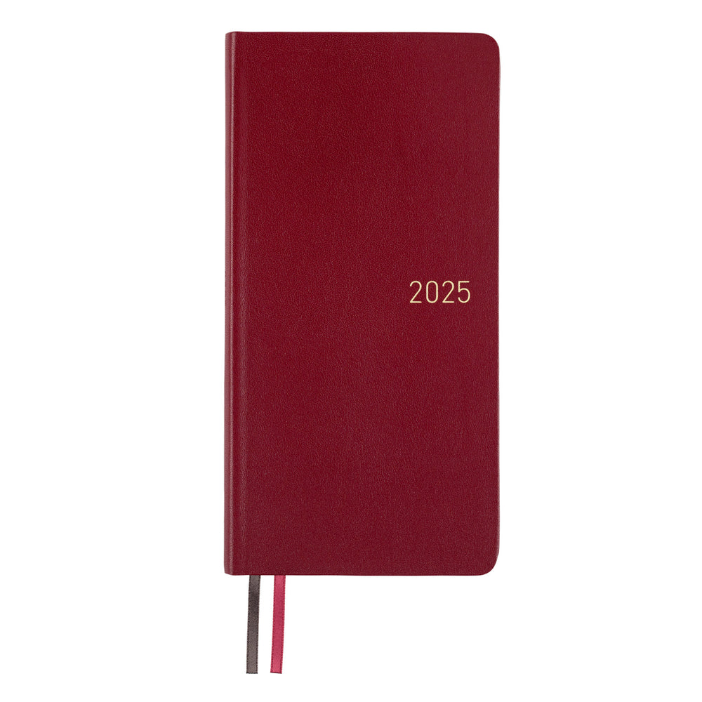 2025 Hobonichi Techo English Weeks - Leather: Pomegranate