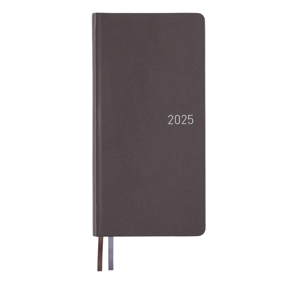 2025 Hobonichi Techo English Weeks - Leather: Steel Gray