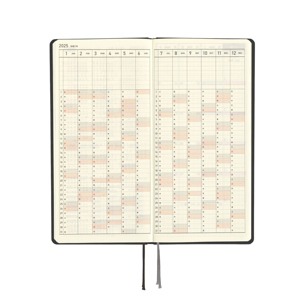 2025 Hobonichi Techo English Weeks - Paper Series: Black Gingham