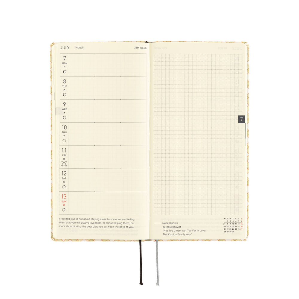 2025 Hobonichi Techo English Weeks - Shirt Fabric: Harvest Plaid