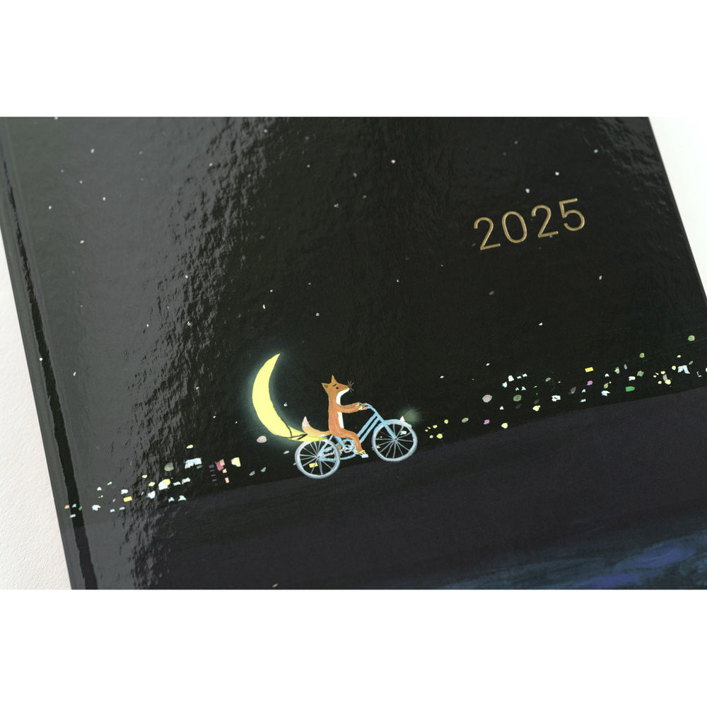 2025 Hobonichi Techo HON A5 English Hardcover Planner Book - Hiroko Kubota: Crescent Moon Delivery