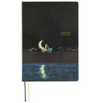 2025 Hobonichi Techo HON A5 English Hardcover Planner Book - Hiroko Kubota: Crescent Moon Delivery