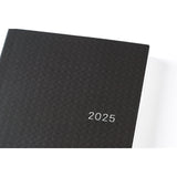 2025 Hobonichi Techo HON A5 English Hardcover Planner Book - Paper Series: Black Gingham