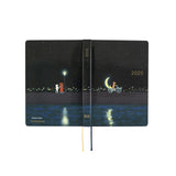 2025 Hobonichi Techo HON A6 English Hardcover Planner Book - Hiroko Kubota: Crescent Moon Delivery