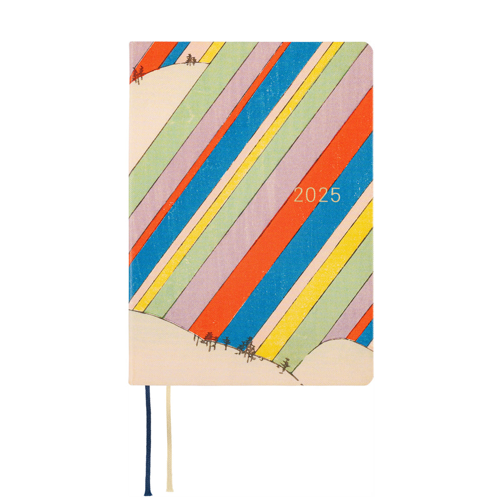 2025 Hobonichi Techo HON A6 English Hardcover Planner Book - Unsodo: Bijutsukai (Rainbow)