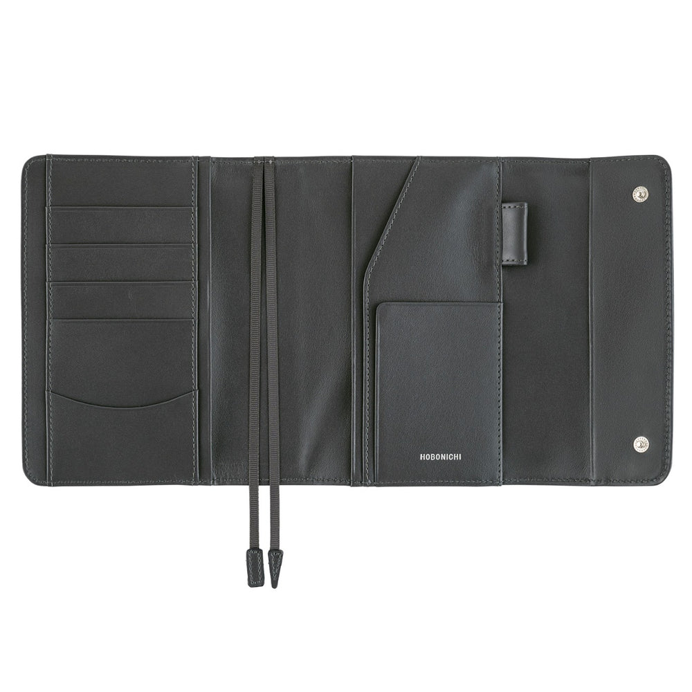 2025 Hobonichi Techo Original A6 Cover Only - Leather: Charcoal Gray