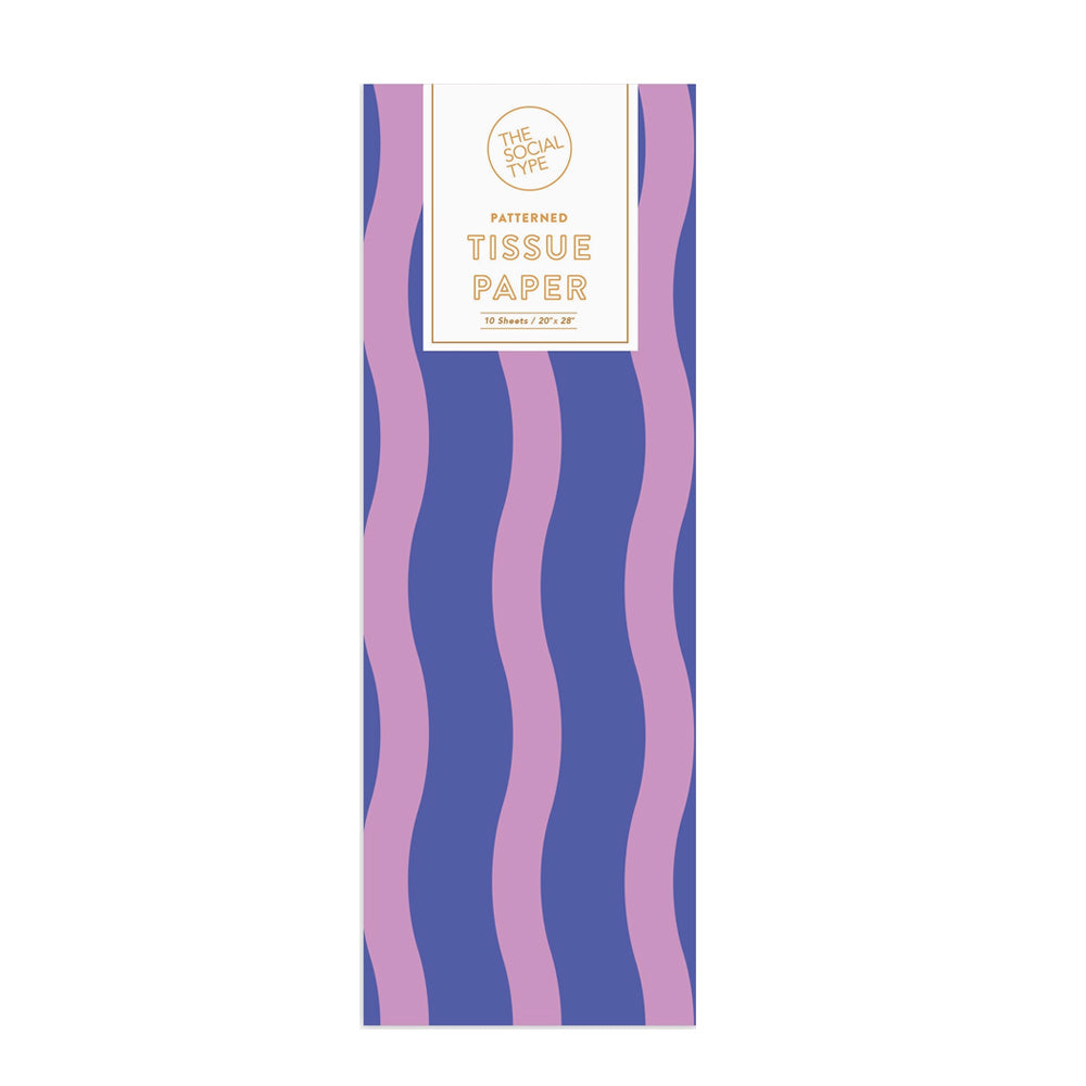 Fussy Stripe Tissue Paper - Grape Jelly