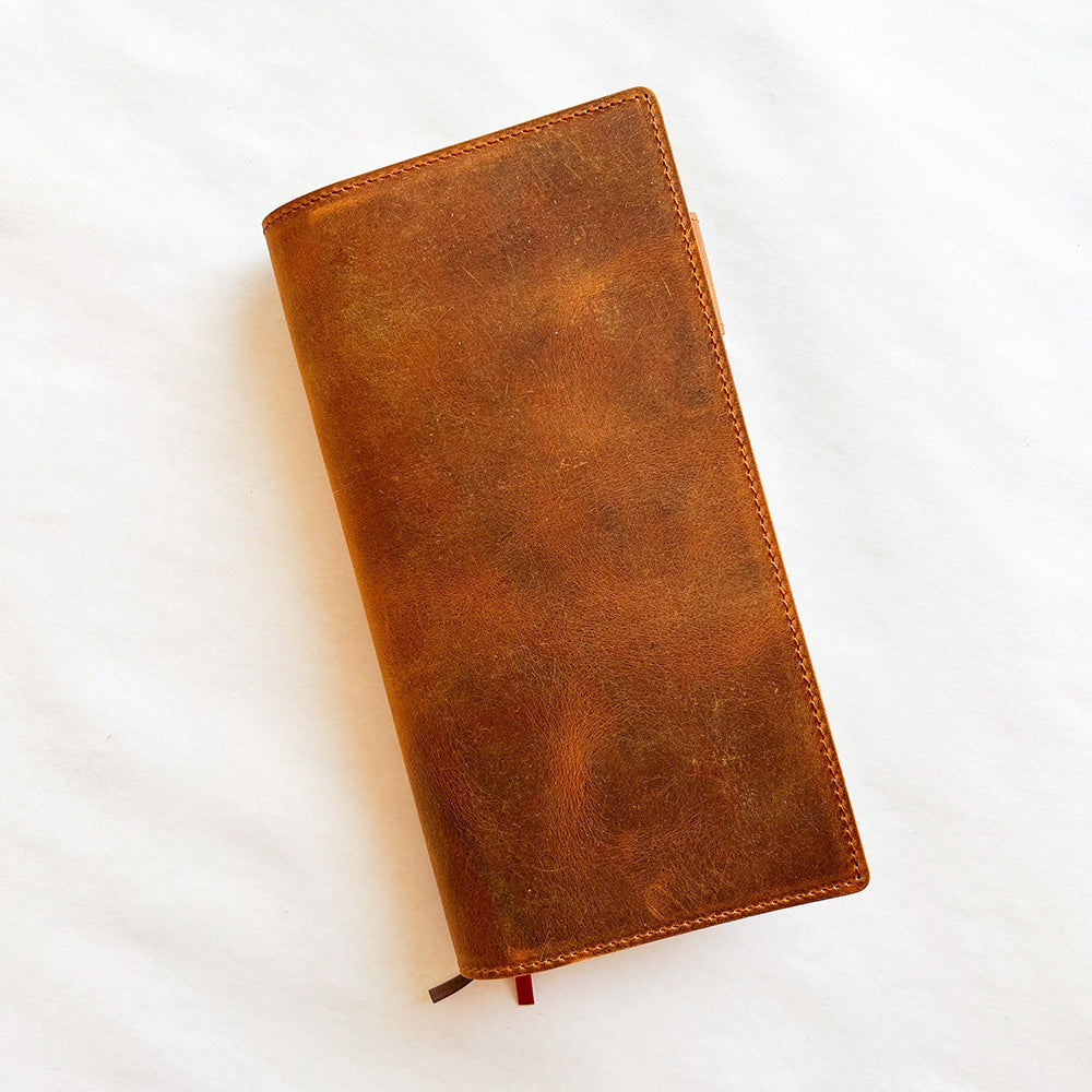 Galen Leather Hobonichi Weeks Planner Cover - Crazy Horse Brown