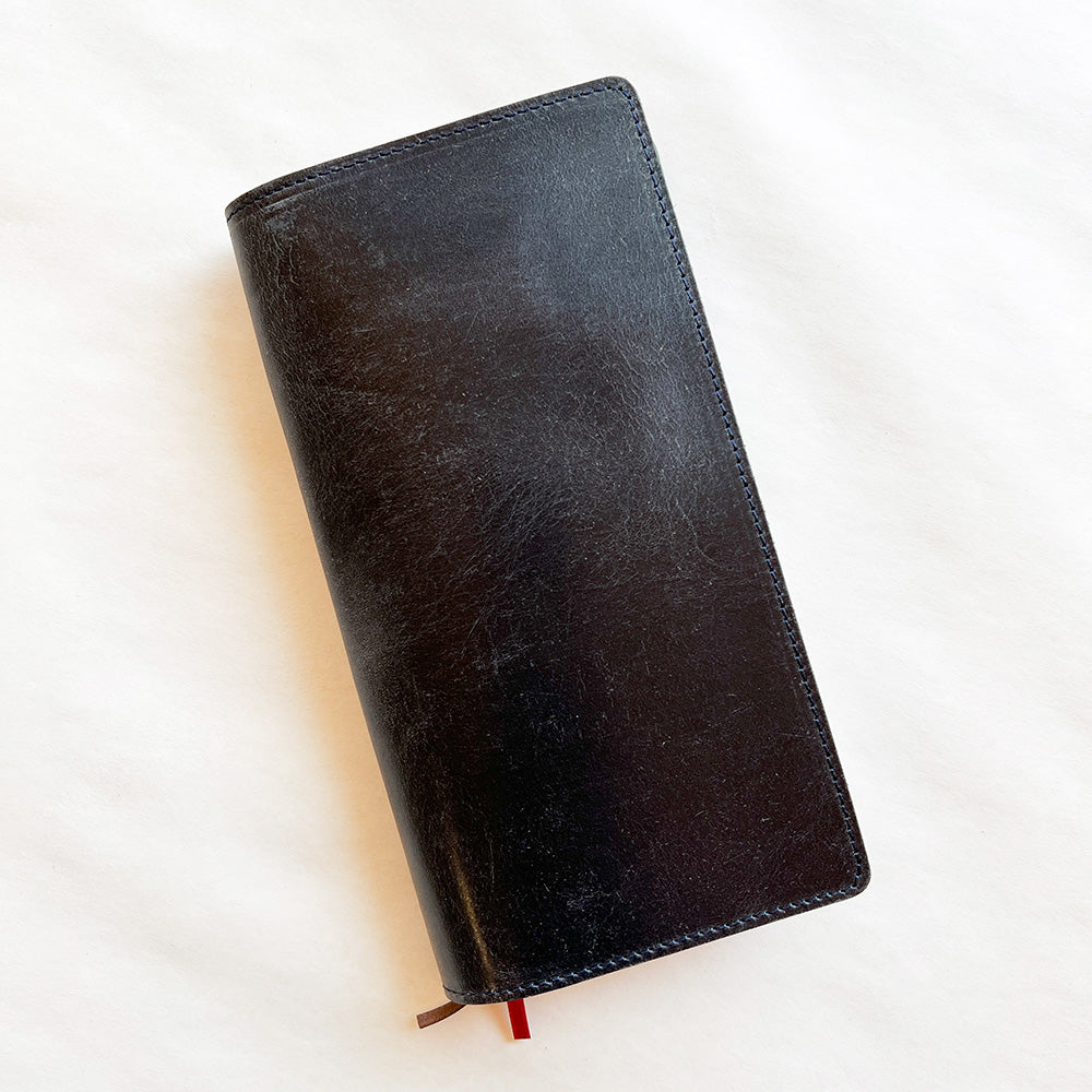 Galen Leather Hobonichi Weeks Planner Cover - Crazy Horse Navy Blue