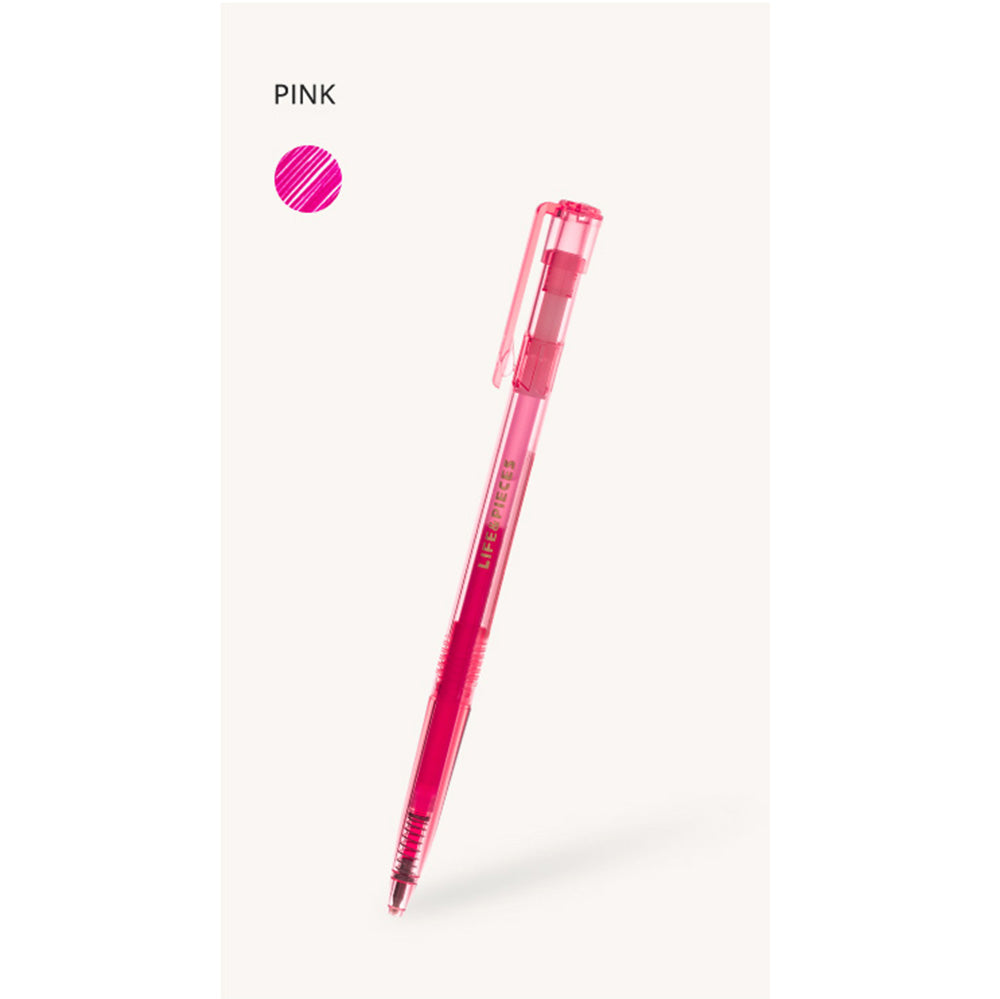 Life & Pieces 4 Color Gel Pen, Pink