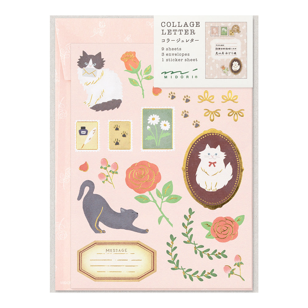 Midori Letter Set - Collage Cat | M.Lovewell