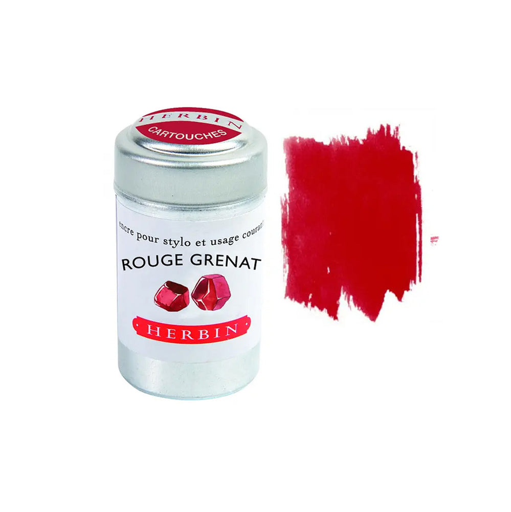 Herbin Ink Cartridges Tin of 6 - Rouge Grenat
