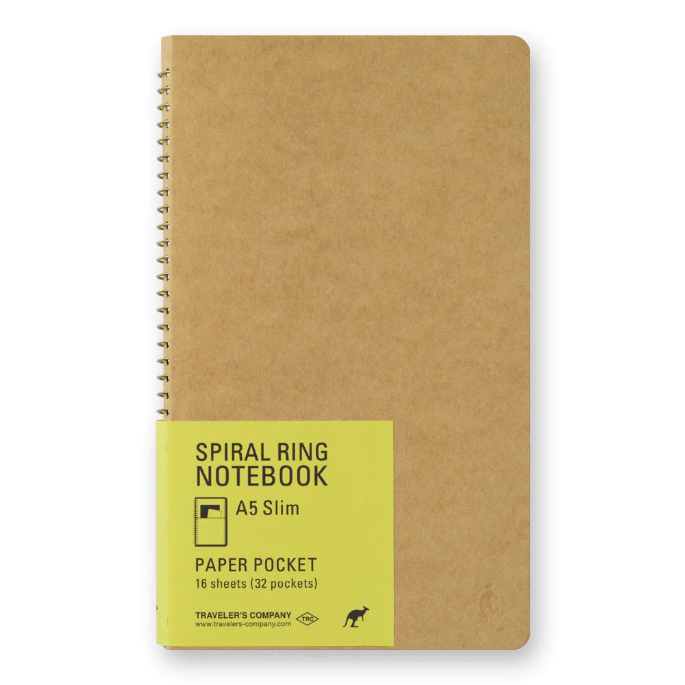 Traveler's Spiral Ring Notebook - A5 Slim Paper Pocket