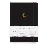Yop & Tom A5 Notebook - Dot Grid - Moon and Stars Black