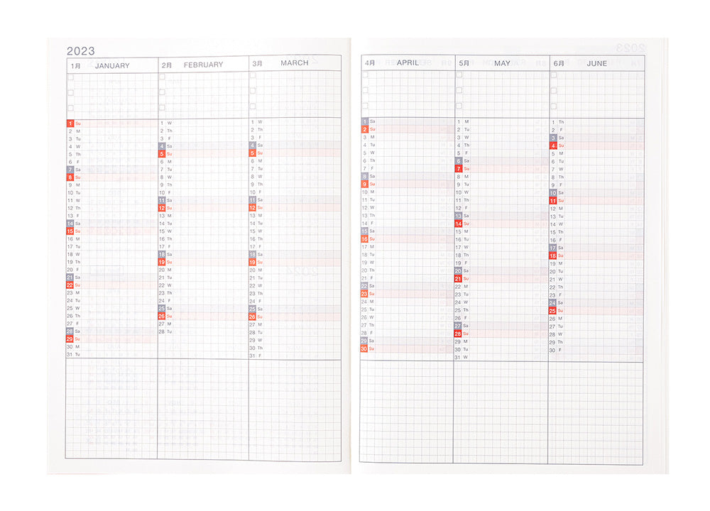 2023 Hobonichi Techo Planner & Cover English A5 - Colors: Cloudy