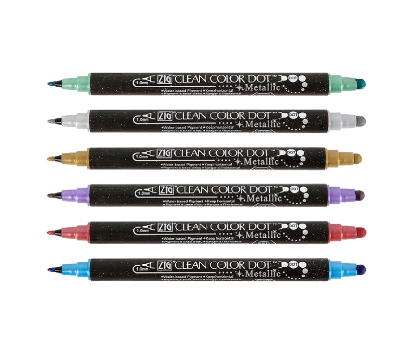 Zig Clean Color DOT Single-Ended Marker Set of 6, Mild Colors - John Neal  Books
